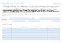 Attendance Documentation for ERASMUS Mobility