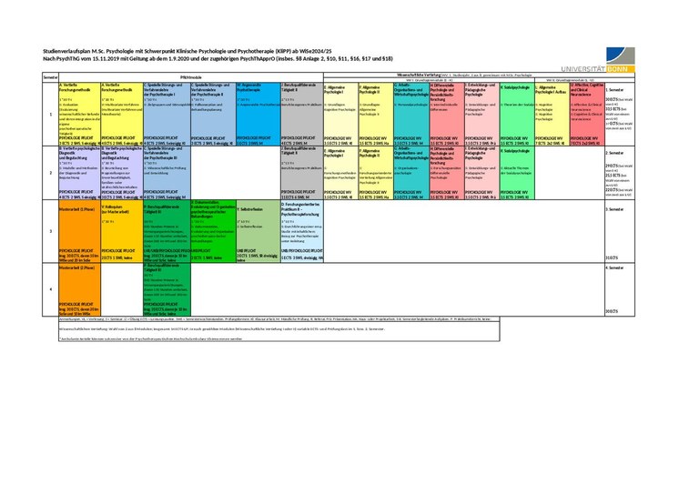 Studienverlaufsplan M.Sc. KliPP